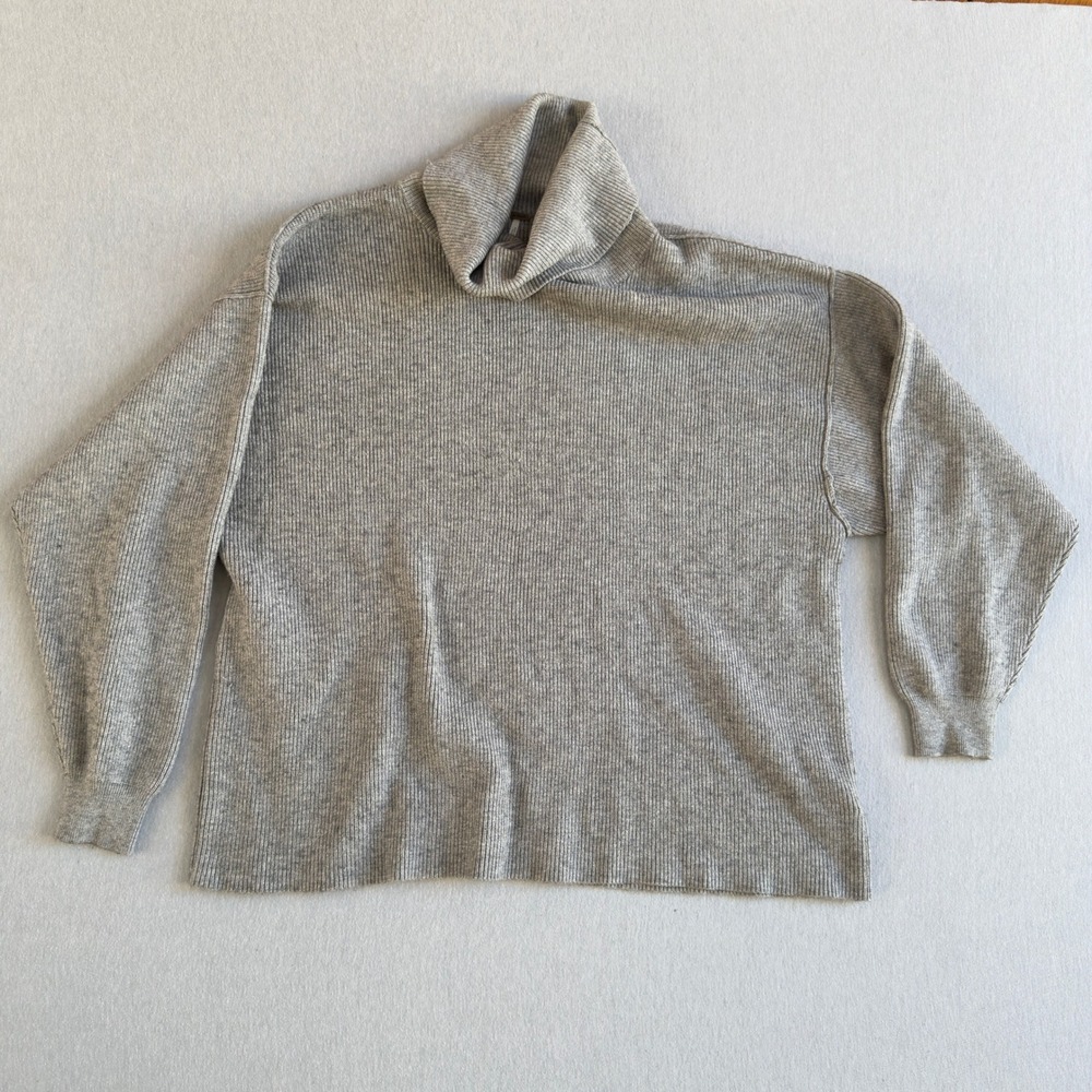 Free People Swim‎ Too Deep Turtleneck Sweater Ribbed Oversized Drop Shoulder L